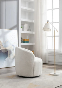 Modern Swivel Accent Armchair Barrel Chair, IVORY