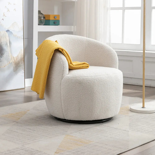 Modern Swivel Accent Armchair Barrel Chair, IVORY