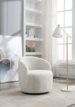 Load image into Gallery viewer, Modern Swivel Accent Armchair Barrel Chair, IVORY