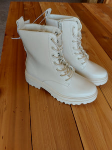 Women's Bridget Combat Boots - A New Day™ Off-white 7.5