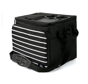 40-Can Collapsible Tabletop Cooler - BLACK STRIPE