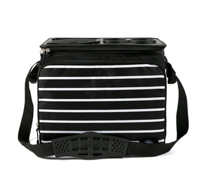 40-Can Collapsible Tabletop Cooler - BLACK STRIPE