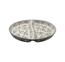 Load image into Gallery viewer, Divided Serving Platter temp-tations, FLORAL LACE BLACK
