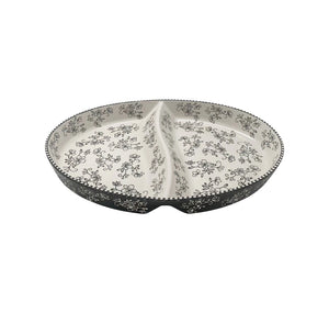 Divided Serving Platter temp-tations, FLORAL LACE BLACK