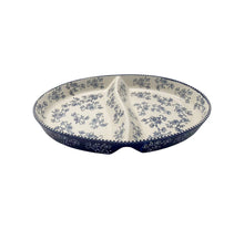 Load image into Gallery viewer, temp-tations Divided Serving Platter, FLORAL LACE BLUE