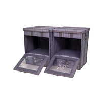 Load image into Gallery viewer, Hoppel Two-Pack Extra Large Dual Access Collapsible Bins, PLAID