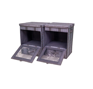 Hoppel Two-Pack Extra Large Dual Access Collapsible Bins, PLAID