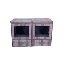 Load image into Gallery viewer, Hoppel Two-Pack Extra Large Dual Access Collapsible Bins, PLAID