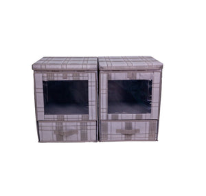 Hoppel Two-Pack Extra Large Dual Access Collapsible Bins, PLAID