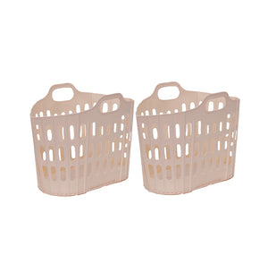 Hoppel Two-Pack Folding Laundry Baskets, White