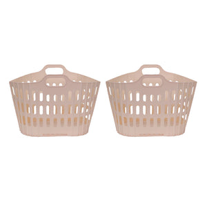 Hoppel Two-Pack Folding Laundry Baskets, White