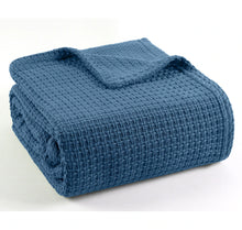 Load image into Gallery viewer, Essentials Ring Spun Cotton Blanket - DARK BLUE QUEEN