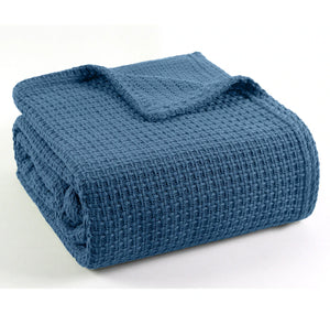 Essentials Ring Spun Cotton Blanket - DARK BLUE QUEEN