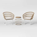 Southport 3 pc Motion Patio Chat Set with Metal Legs - Natural/White - Opalhouse