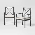 Searsburg 2pk Aluminum Patio Dining Chairs, Outdoor Furniture - Black