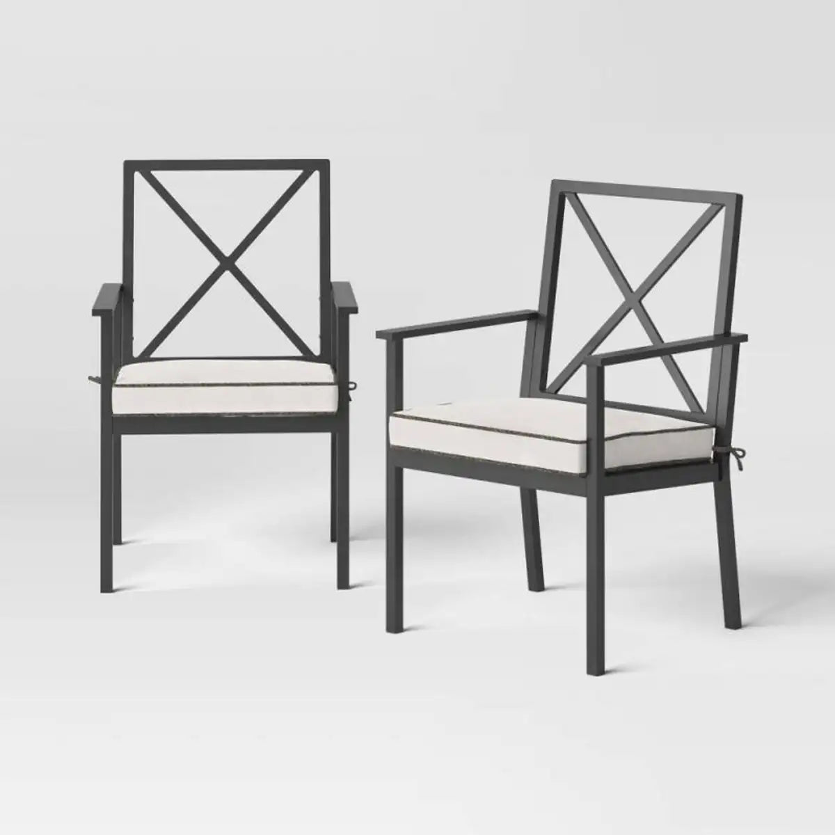 Searsburg 2pk Aluminum Patio Dining Chairs, Outdoor Furniture - Black