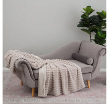 Load image into Gallery viewer, Berkshire Blanket Jacquard Grace Fur Stripe Throw, SILVER