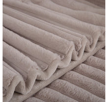 Load image into Gallery viewer, Berkshire Blanket Jacquard Grace Fur Stripe Throw, SILVER
