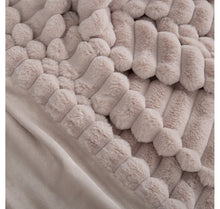 Load image into Gallery viewer, Berkshire Blanket Jacquard Grace Fur Stripe Throw, SILVER