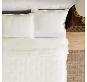 Marla Wynne Matte Satin 3-Piece Quilt Set - VANILLA KING