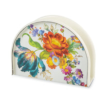 Load image into Gallery viewer, Mackenzie-Childs Hand Decorated Napkin Holder, FLOWER WHITE