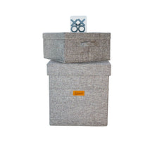 Load image into Gallery viewer, Hoppel Multi-Functional Storage Ottoman with Tic-Tac-Toe Game, Laptop Stand and Removable Storage Bin Hoppel Storage, GREY
