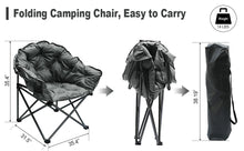 Load image into Gallery viewer, KHORE Oversized Camping Chair Heavy Duty Steel Folding Chair with Carry Bag for Hiking Camping (Grey)