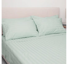 Load image into Gallery viewer, Home Suite Egyptian Cotton Dobby Stripe 6-Piece Sheet Set, BASIL QUEEN