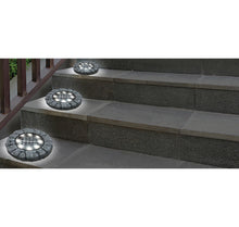 Load image into Gallery viewer, Stone Disk Lights With Stakes (4-Pack) Bell + Howell