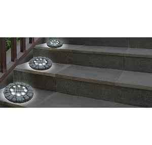 Stone Disk Lights With Stakes (4-Pack) Bell + Howell