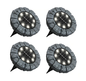 Stone Disk Lights With Stakes (4-Pack) Bell + Howell