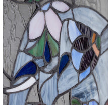 Load image into Gallery viewer, Tiffany Style 20" Mother and Baby Elephant Stained Glass Window Panel