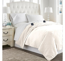 Load image into Gallery viewer, Queen Shavel Micro Flannel Sherpa Electric Blanket - IVORY
