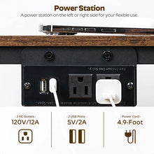 Load image into Gallery viewer, 23.4"H End Table with Charging Station and 2 Non-woven Fabric Drawers
