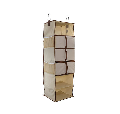 Hoppel Hanging 6 Shelf Closet Organizer With Removable Drawers