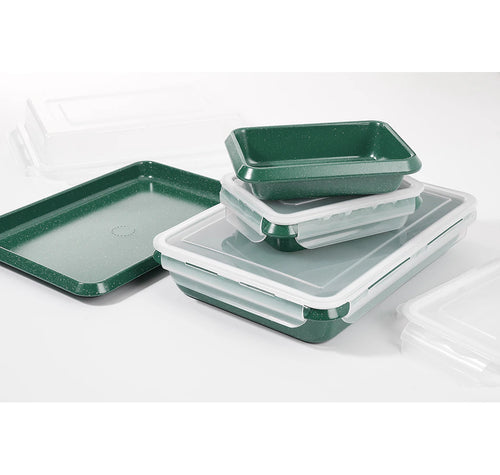 Auction Curtis Stone 8-Piece Bake, Roast and Store Set HUNTER GREEN