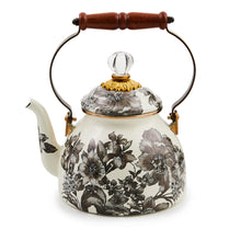 Load image into Gallery viewer, MacKenzie-Childs Hand-Decorated Enamel Tea Kettle, 2 QT ENGLISH GARDEN