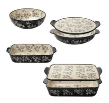 Load image into Gallery viewer, temp-tations 6-Piece Essential Bake and Serve Set, FLORAL LACE BLACK