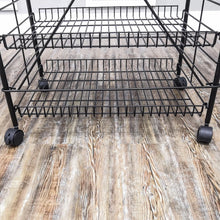 Load image into Gallery viewer, Bakery Display Rack w/Wheels, 5 Adjustable Shelves &amp; 2 Sign Holders - Black