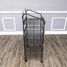 Load image into Gallery viewer, Bakery Display Rack w/Wheels, 5 Adjustable Shelves &amp; 2 Sign Holders - Black