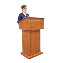 Load image into Gallery viewer, Deluxe Podium Official State Embassy Church Puplit Lectern Wood Easy Assembly Video