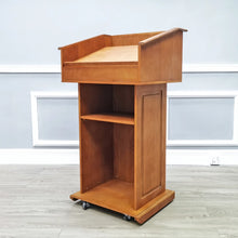 Load image into Gallery viewer, Deluxe Podium Official State Embassy Church Puplit Lectern Wood Easy Assembly Video