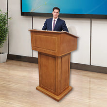 Load image into Gallery viewer, Deluxe Podium Official State Embassy Church Puplit Lectern Wood Easy Assembly Video