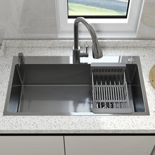 Load image into Gallery viewer, 28" Drop In Single Bowl Kitchen Sink IGN-K001S-28, SILVER