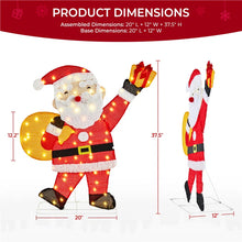 Load image into Gallery viewer, Pre-lit 2D Christmas Santa Claus Decor with Warm White LED Lights