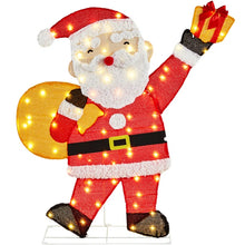 Load image into Gallery viewer, Pre-lit 2D Christmas Santa Claus Decor with Warm White LED Lights