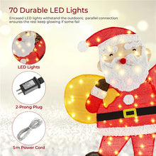 Load image into Gallery viewer, Pre-lit 2D Christmas Santa Claus Decor with Warm White LED Lights