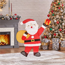 Load image into Gallery viewer, Pre-lit 2D Christmas Santa Claus Decor with Warm White LED Lights