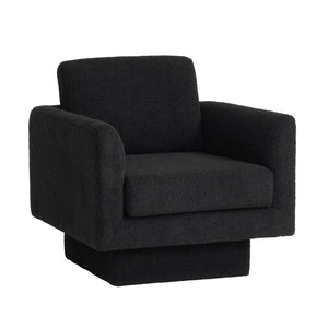 30"W Modern Teddy Fabric Upholstered Swivel Accent Armchair