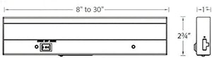 WAC Lighting Duo BA-ACLED24-27/30WT Acled Dual Color Option Bar Finish 2700K and 3000K, 24 Inches, White